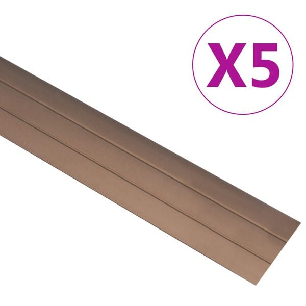 vidaXL Floor Profiles 5 pcs Aluminium 134 cm Brown
