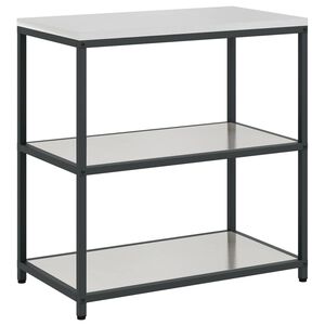 vidaXL Kitchen Storage with Shelf Silver 90 x 50 x 92 cm Steel