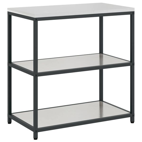 vidaXL Kitchen Storage with Shelf Silver 90 x 50 x 92 cm Steel