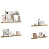 vidaXL Wall Shelf with Shelf 4 pcs Brown 80 x 9 x 3 cm Engineered Wood