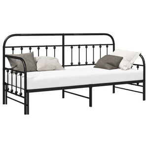 vidaXL Daybed Frame Black 75 x 190 cm Powder-Coated Steel