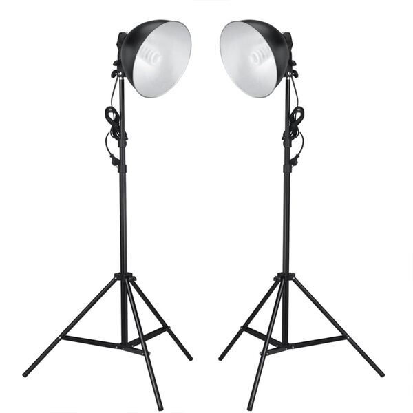 vidaXL Photo Studio Kit with Lights. Backdrop and Reflector