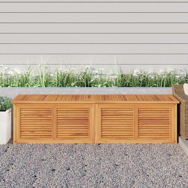 vidaXL Garden Storage Box with Bag 200x50x55 cm Solid Wood Teak