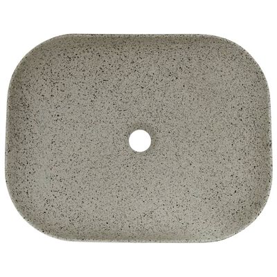 vidaXL Countertop Basin Grey Rectangular 48x37.5x13.5 cm Ceramic
