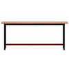 vidaXL Workbench 200x55x81.5 cm Solid Wood Beech and Metal