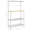 vidaXL 4-Tier Microwave Oven Shelf 90x35x150 cm Chromed Iron