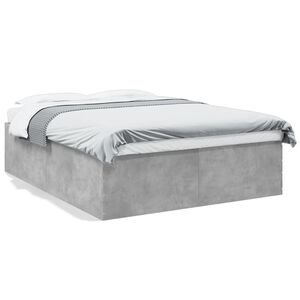 vidaXL Bed Frame without Mattress Concrete Grey 150x200 cm King Size
