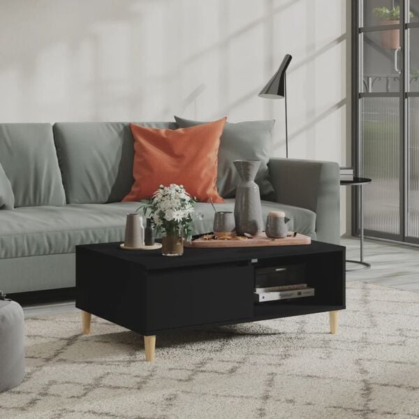 vidaXL Coffee Table Black 90x60x35 cm Engineered Wood