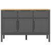 vidaXL Sideboard FLORO Grey 114x43x74 cm Solid Wood Pine