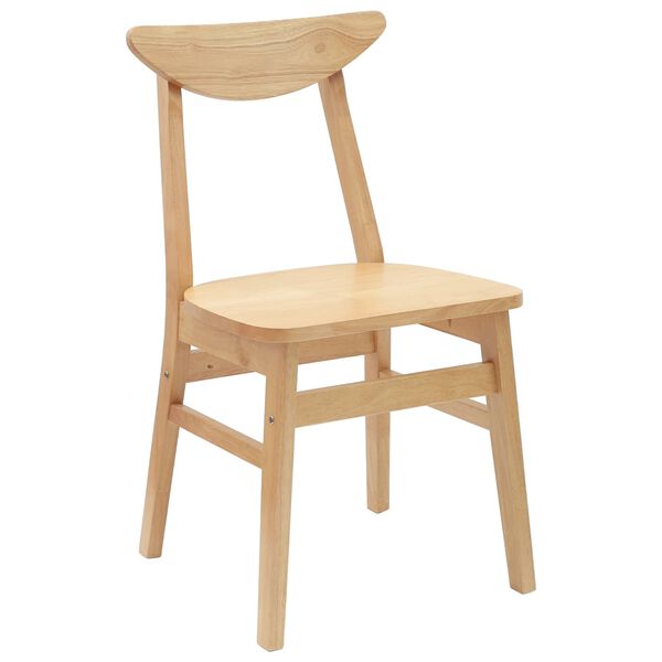vidaXL Dining Chairs 2 pcs Natural 42 x 47.5 x 81 cm Solid Rubber Wood
