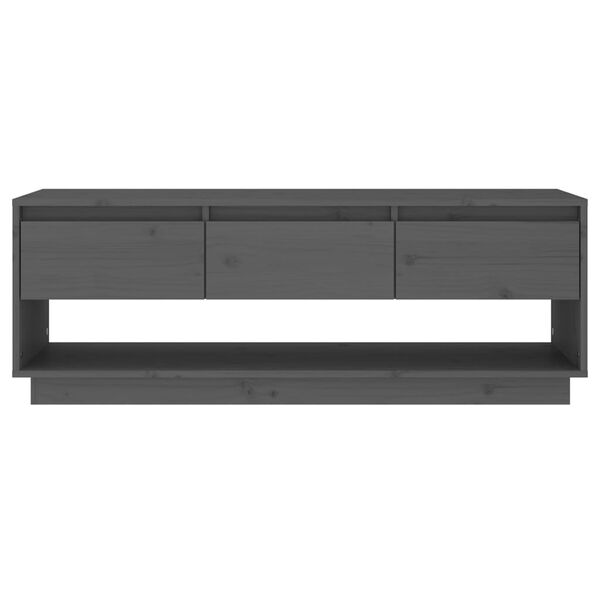vidaXL TV Cabinet Grey 110.5x34x40 cm Solid Wood Pine