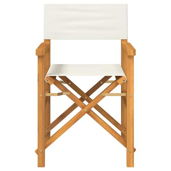 vidaXL Folding Director's Chairs 2 pcs Cream Solid Wood Teak