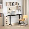 vidaXL Desk Black and Dark Brown 120 x 60 cm Solid Oak Wood