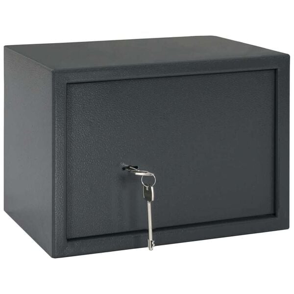 vidaXL Safe Box with Lock Dark grey 35 x 25 x 25 cm Steel