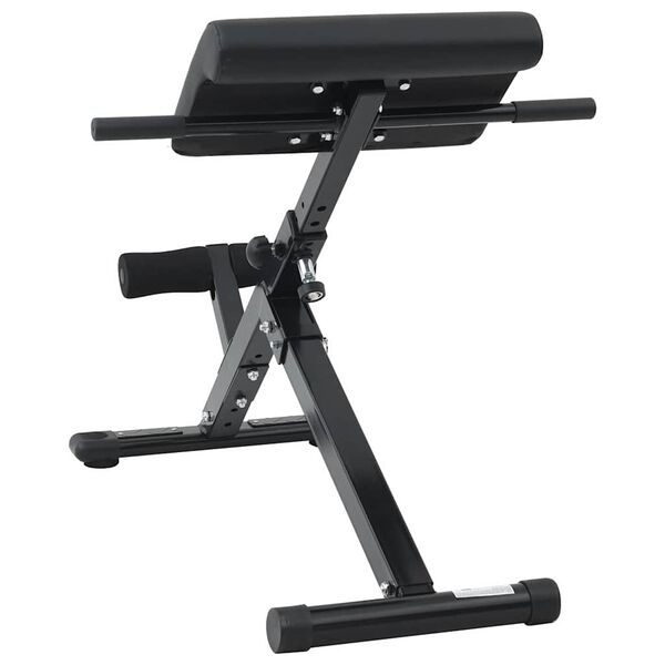 vidaXL Hyperextension Bench Manual Black 100.5 x 70 x 78 cm