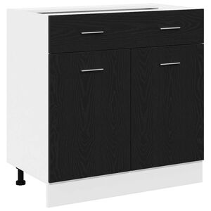vidaXL Cabinet with Drawer with Shelf Riga Black oak 80 x 46 x 81.5 cm