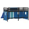vidaXL Kids' Loft Bed with Curtains without Mattress Blue 80x200 cm