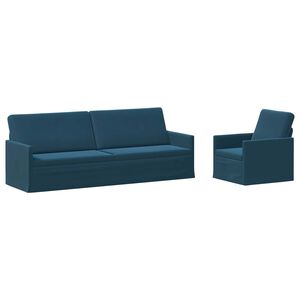 vidaXL Sofa Set 2 pcs Blue Velvet