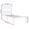 vidaXL Bed Frame without Mattress White Solid Wood 90x200 cm (810003+818551)