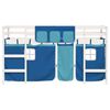 vidaXL Kids' Loft Bed with Curtains without Mattress Blue 80x200cm