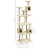 vidaXL Cat Tree with Sisal Scratching Posts Cream 188 cm