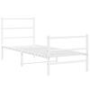 vidaXL Metal Bed Frame without Mattress with Footboard&nbsp;White 80x200cm