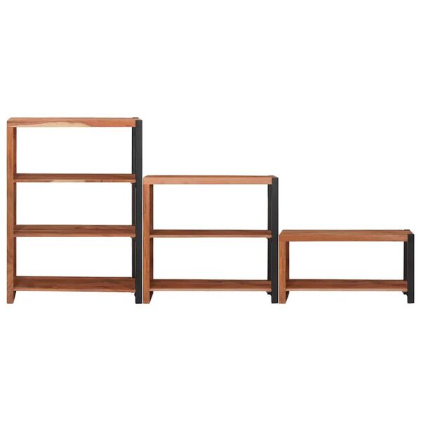 vidaXL Bookshelf 3 pcs Brown 80 x 30 x 110 cm Solid Acacia Wood