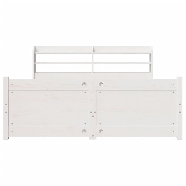 vidaXL Bed Frame with Headboard without Mattress White 120x190 cm Small Double