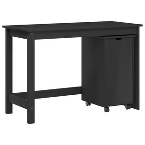 vidaXL Desk Cabinet Set 2 pcs Grey Solid Pine Wood