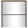 vidaXL Shoe Cabinet with Mirror 2-Layer Smoked Oak 63x17x67 cm