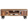 vidaXL TV Cabinet with Wheels 110x30x37 cm Solid Reclaimed Wood