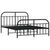 vidaXL Metal Bed Frame without Mattress with Footboard Black 135x190cm