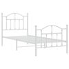 vidaXL Metal Bed Frame without Mattress with Footboard White 80x200cm