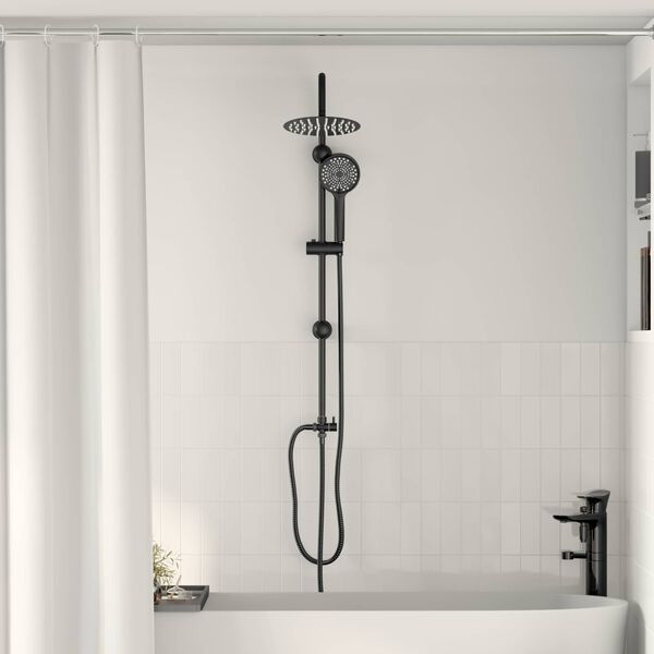 vidaXL Shower System Manual Black 47 x 20 x 95 cm Stainless Steel