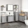 vidaXL Bathroom Furniture Set with Shelf 5 pcs Grey Sonoma and Black