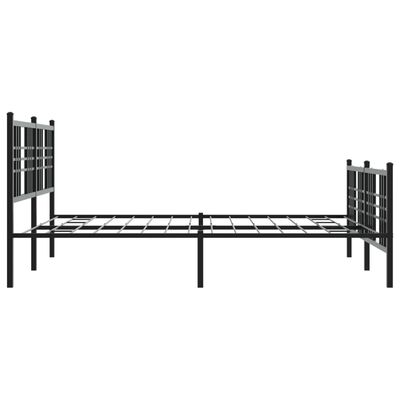 vidaXL Metal Bed Frame with Headboard and Footboard Black 160x200 cm