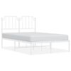 vidaXL Metal Bed Frame without Mattress with Headboard White 120x200cm