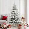 vidaXL Artificial Hinged Christmas Tree White 180 cm PE and PVC