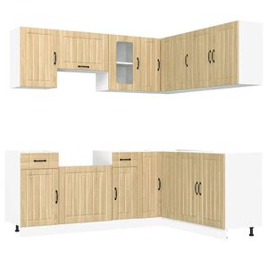 vidaXL 11 Piece Kitchen Cabinet Set Lucca Sonoma Oak Engineered Wood