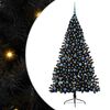 vidaXL Artificial Pre-lit Christmas Tree Black 210 cm PVC