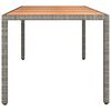 vidaXL Garden Table with Wooden Top Grey Poly Rattan&Solid Wood Acacia