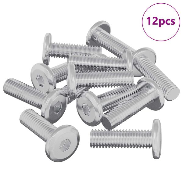vidaXL Screw 12 pcs Silver 8 x 25 mm Steel