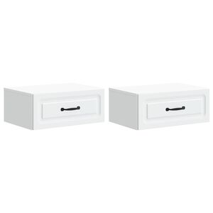 vidaXL Wall-Mounted Bedside Cabinet 2 pcs White 49 x 34.5 x 20 cm