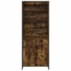 vidaXL Tall Cabinets 2 pcs Smoke Oak 79 x 36 x 200 cm Engineered Wood