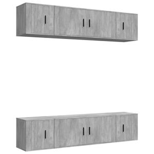 vidaXL 6 Piece TV Cabinet Set Concrete Grey Engineered Wood