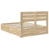 vidaXL Bed Frame with Drawer with Headboard Manual Engineered Wood