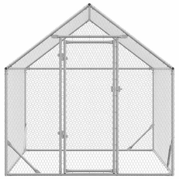 vidaXL Chicken Cage Silver 200x170x177cm Galvanised Steel