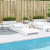 vidaXL Sun Lounger White 205x80x31.5 cm Solid Wood Pine