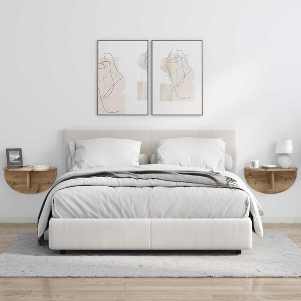 vidaXL Wall Shelf 2 pcs Artisan Oak 48 x 24 x 24 cm Engineered Wood