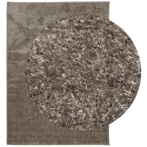 vidaXL Rug ISTAN High Pile Shiny Look Grey 240x340 cm